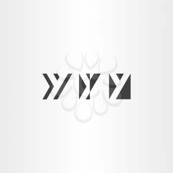 black icons letter y set vector design elements font