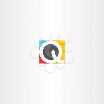 colorful icon q letter vector q design symbol label