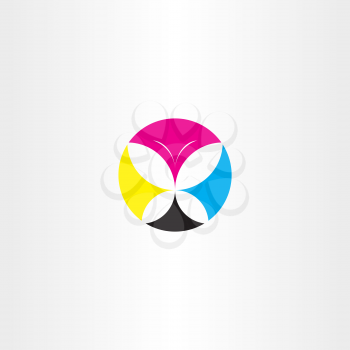 printing cmyk butterfly icon logo 
