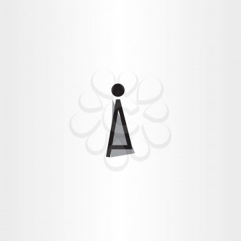 letter i black symbol logo vector icon