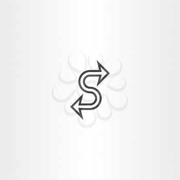 letter s black arrow icon vector symbol design