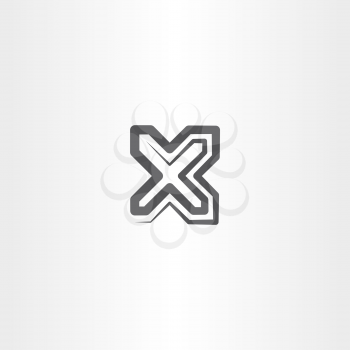 black x letter symbol logo sign vector 