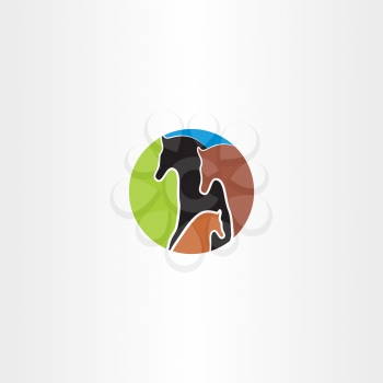 horse family logo vector design