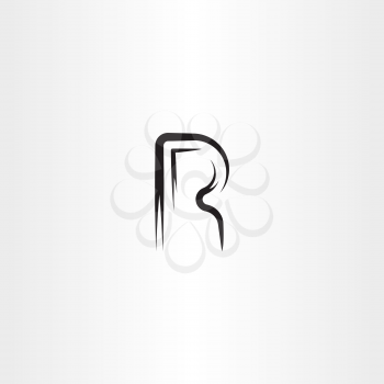 logo letter r black icon vector font symbol
