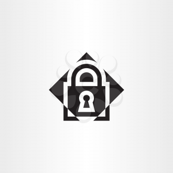 black lock logo icon symbol design