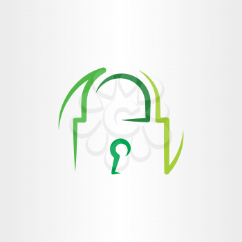 green lock vector logo icon 