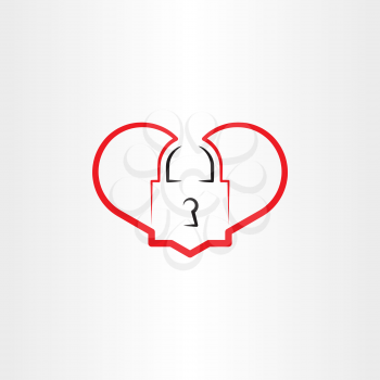 heart lock vector logo icon 