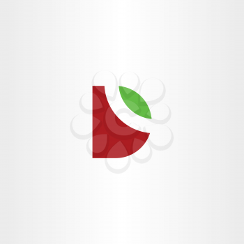 letter d logo leaf green red symbol shape