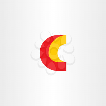 c logo letter red yellow vector icon