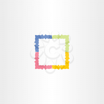 colorful frame box icon vector 
