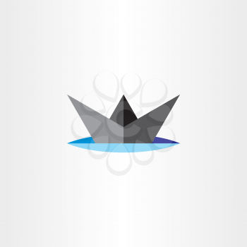 paper boat ship icon vector 