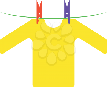 cloth hanging on rope vector icon illustration