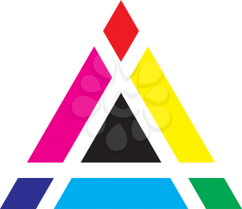 color mixing triangle icon print logo vector 