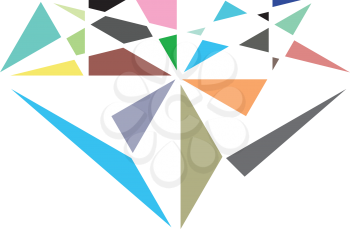 diamond colorful sparkle light logo icon vector 