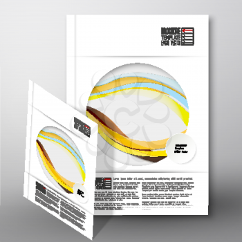 Colored wave background. Brochure, flyer or report for business, template vector.
