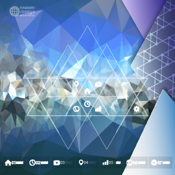 Blue abstract background, triangle design vector illustration.