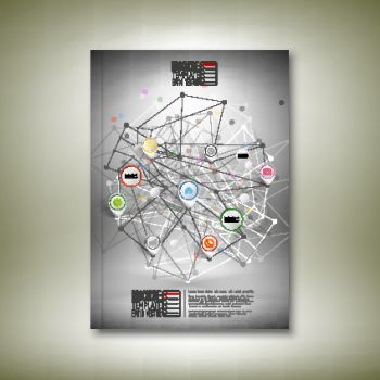 Abstract network. Brochure, flyer or report for business
