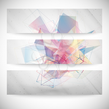 Set of Abstract colored backgrounds, triangle design vector illustration.