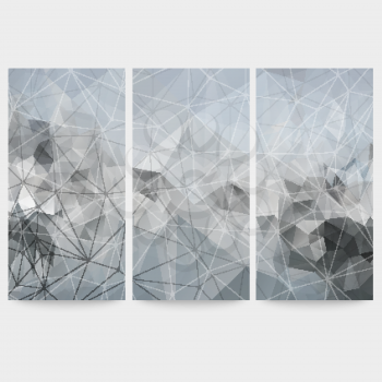 Set of abstract backgrounds, molecule structure, triangle design vector illustration.