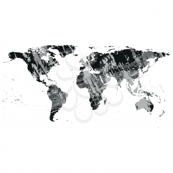 Black World Map, dark design vector illustration