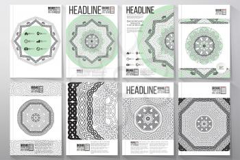 Vector templates with round ornamental vector shapes, celtic patterns and frames for brochures, flyers or reports.