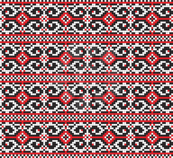 Ukrainian folk art. Traditional national embroidered seamless pattern. Abstract vector texture.
