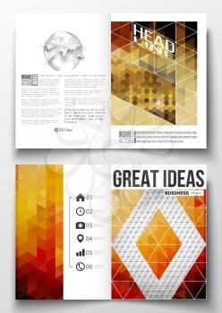 Set of business templates for brochure, magazine, flyer, booklet or annual report. Abstract colorful polygonal background, modern stylish triangle vector texture. 