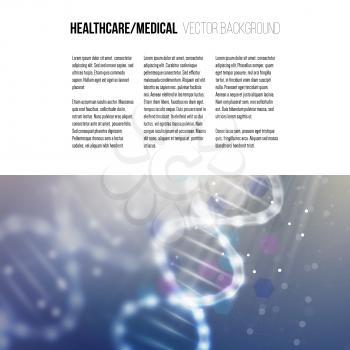 Business template for brochure, magazine, flyer, booklet or annual report. DNA molecule structure on a blue background. Science vector background.