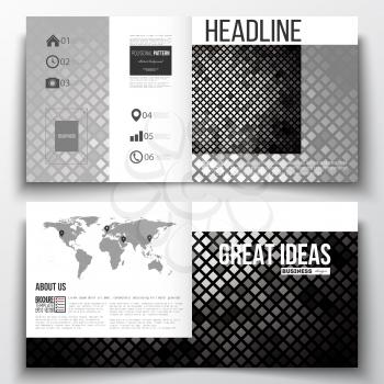 Set of annual report business templates for brochure, magazine, flyer or booklet. Abstract polygonal background, modern stylish sguare design silver vector texture.