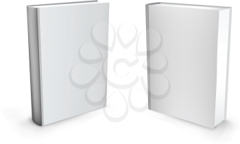3d vector white standing mesh books isolated on the white background