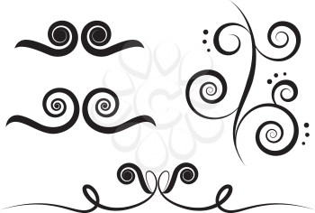 Swirl art elements for design and decorate isolated on the white background