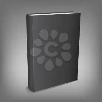 The black realistic book isolated on the gray mesh background