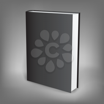 The black presentation book isolated on the dark background