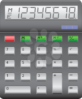 Business electronic black calculator isolated on the white background
