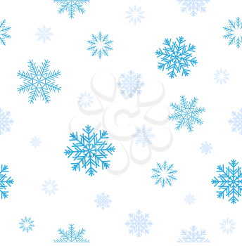 Blue snow patern for background texture on a winter theme