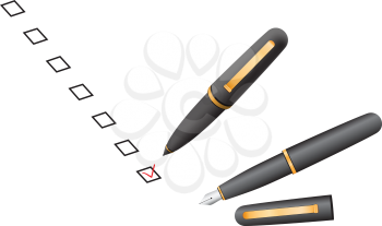Choose your decisions in check box by a pen