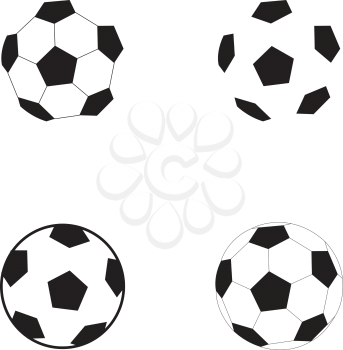 Football symbol soccer ball isolated on the white background