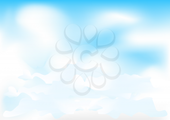 Beautiful simple meshes clouds on the blue sky