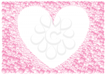 The pink framework heart on white background