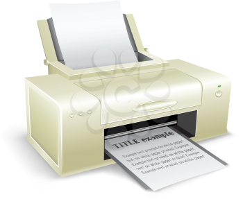 The white printer on the white background
