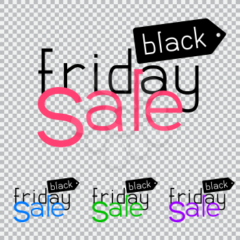 The sale logo on transparent background. Black friday discount sticker