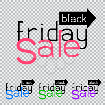 The sale way direction on transparent background. Black friday discount sticker