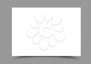 A4 white horizontal paper for note, message, drawing with the shadow bottom on gray background. Advertising template
