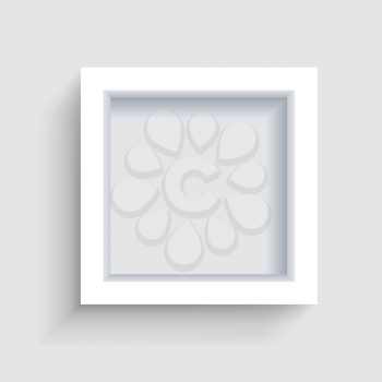 Presentation square picture frame design with shadow on gray background