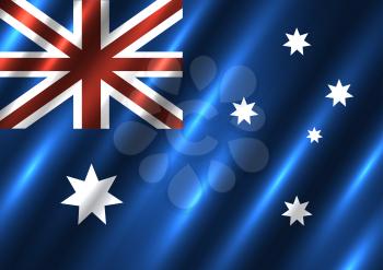 Australia national flag background. Country Australian standard banner backdrop. Easy to edit wave light shadow