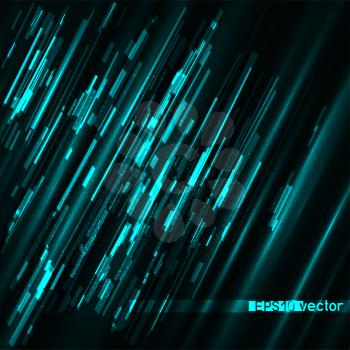 Glitch blue light technology background template. Abstract glitched azure vector design backdrop