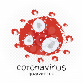 Coronavirus quarantine symbol illustration on white transparent background. Virus microbe infection organism icon sign