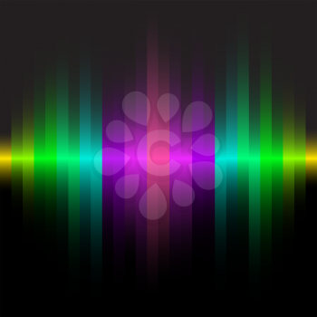 Abstract color line dark background. Red pink purple green blue shiny colorful strip. Multicolor backdrop