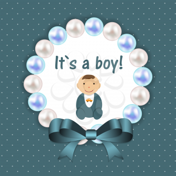 Vector Illustration for Newborn Litle Boy EPS10