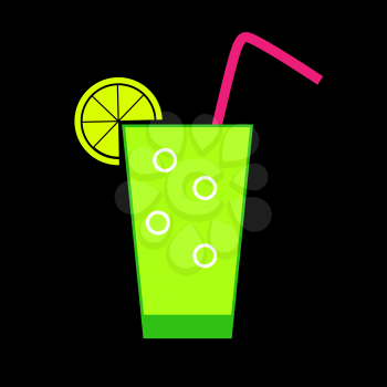 Green Drink Glossy Icon Vector Illustration EPS10